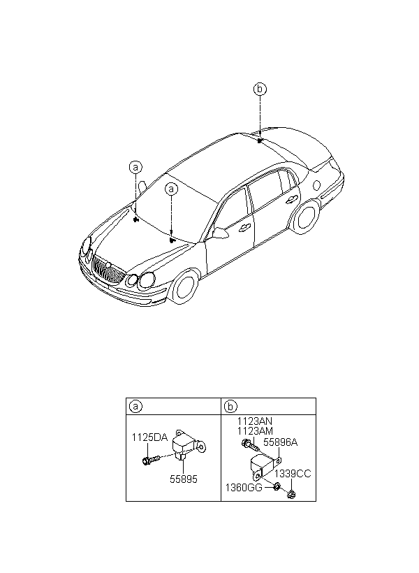 SENSOR-G,FRT, <span>558953F600, Main Group: CHASSIS, Diagram: AIR SUSPENSION UNIT, Location Of Picture: 55895
