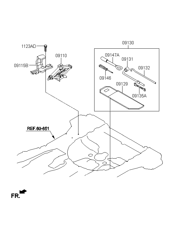 HOOK-TOWING, <span>091473J000, Main Group: ENGINE, Diagram: OVM TOOL, Location Of Picture: 09147A