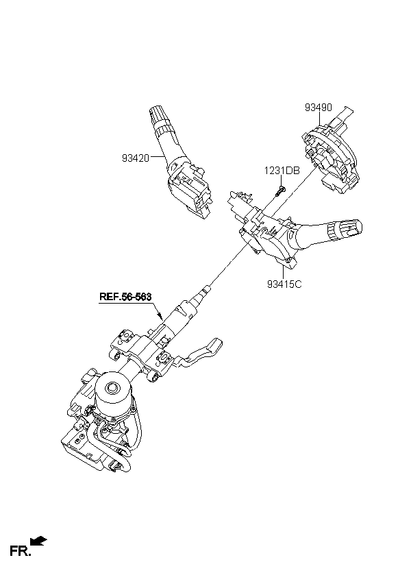 CONTACT ASSY-CLOCK SPRING, <span>93490A4110, Main Group: ELECTRIC, Diagram: MULTIFUNCTION SWITCH, Location Of Picture: 93490