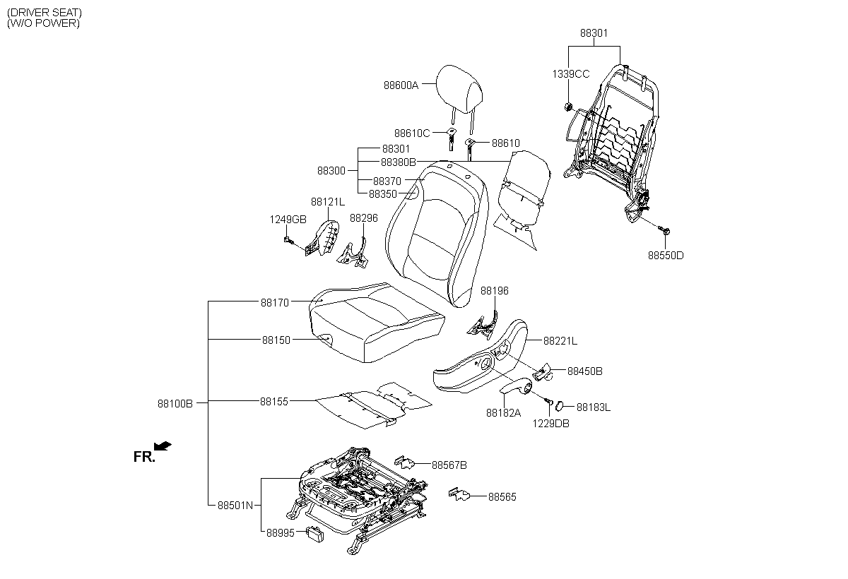 KNOB HEIGHT-FRONT SEAT,LH, <span>88013C9010TRY, Main Group: TRIM, Diagram: FRONT SEAT, Location Of Picture: 88182A