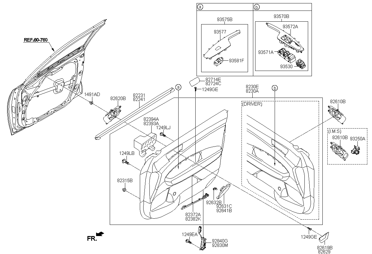 SWITCH ASSY-MIRROR REM CONT, <span>93530D6000, Main Group: TRIM, Diagram: FRONT DOOR TRIM, Location Of Picture: 93530