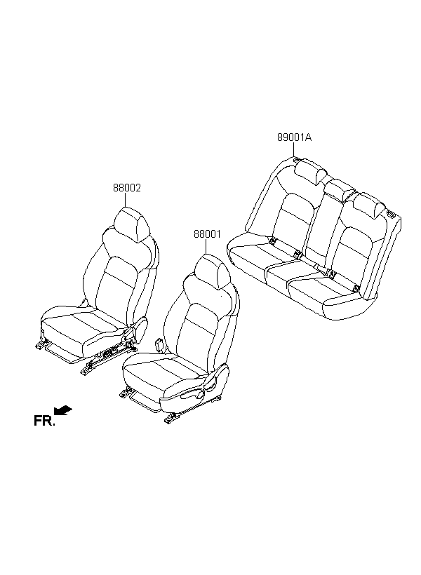 SEAT ASSY-FRONT,RH, <span>88002D1220PF7, Main Group: TRIM, Diagram: SEAT ASSY, Location Of Picture: 88002
