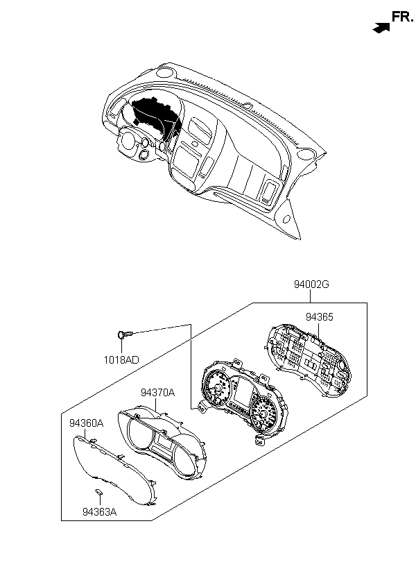 MASK-CLUSTER, <span>94370A7500, Main Group: ELECTRIC, Diagram: INSTRUMENT CLUSTER, Location Of Picture: 94370A