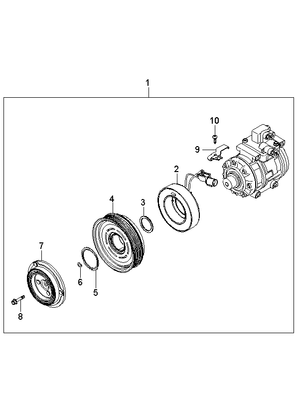 PULLEY ASSY-A/CON COMPRESSOR, <span>976433E600, Main Group: ELECTRIC, Diagram: COMPRESSOR, Location Of Picture: 04