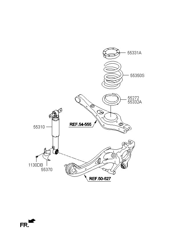PAD-REAR SPRING,UPR, <span>55331A9000, Main Group: CHASSIS, Diagram: REAR SPRING & STRUT, Location Of Picture: 55331A