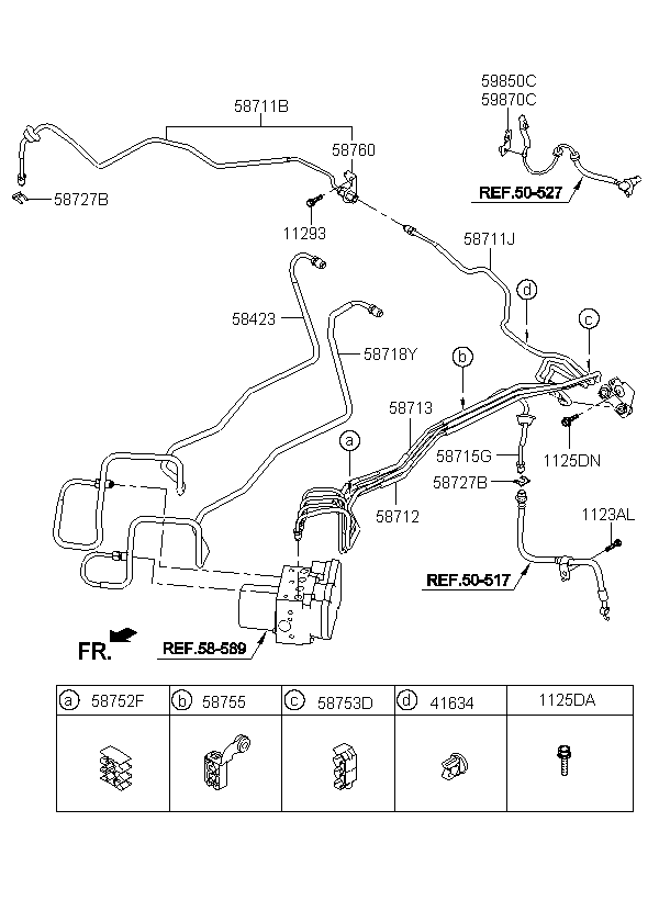 BRACKET-WHEEL SPEED SENSOR MTG, <span>598502M000, Main Group: CHASSIS, Diagram: BRAKE FLUID LINE, Location Of Picture: 59850C