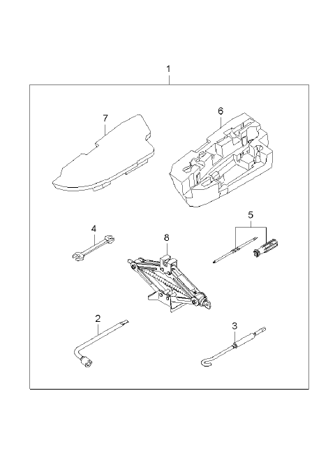 JACK ASSY, <span>0911037500, Main Group: ENGINE, Diagram: OVM TOOL, Location Of Picture: 08