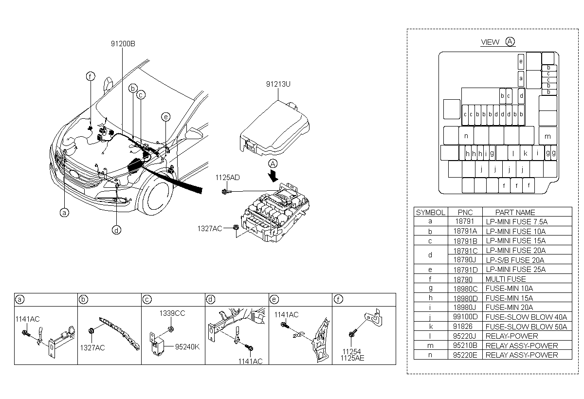 UPPER COVER-RELAY & FUSE BOX E, <span>91950B3700, Main Group: ELECTRIC, Diagram: FRONT WIRING, Location Of Picture: 91213U