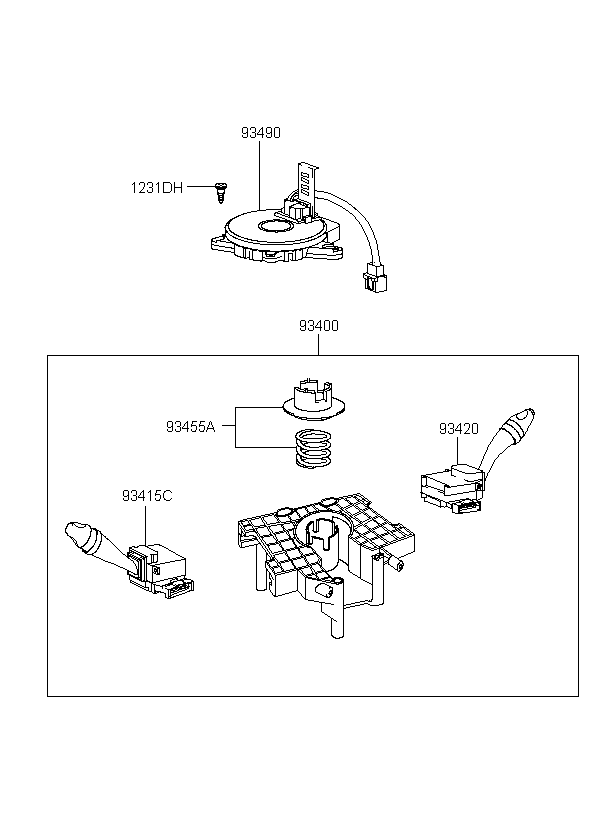CONTACT ASSY-CLOCK SPRING, <span>934902D000, Main Group: ELECTRIC, Diagram: MULTIFUNCTION SWITCH, Location Of Picture: 93490