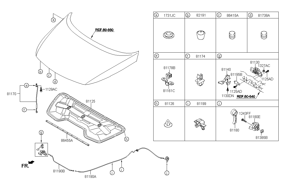 STRIP ASSY FR-HOOD, <span>864553W000, Main Group: TRIM, Diagram: HOOD TRIM, Location Of Picture: 86455A