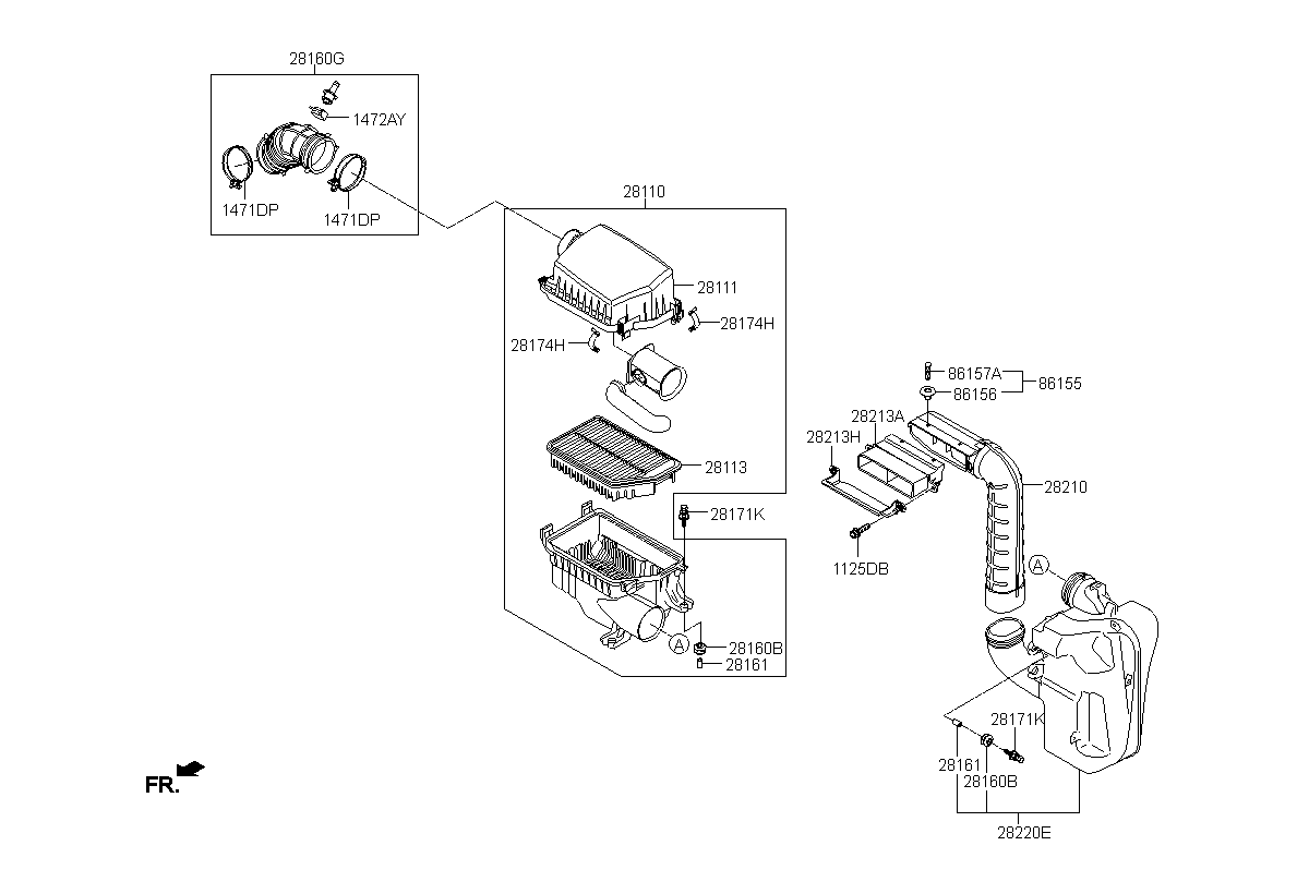 SHIELD-AIR INTAKE, <span>28213C9200, Main Group: ENGINE, Diagram: AIR CLEANER, Location Of Picture: 28213A