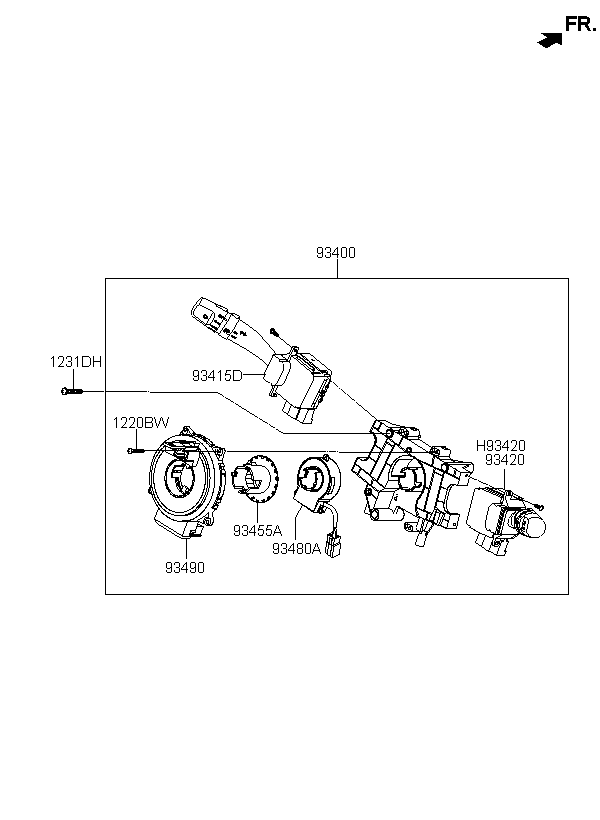 CONTACT ASSY-CLOCK SPRING, <span>934901F000, Main Group: ELECTRIC, Diagram: MULTIFUNCTION SWITCH, Location Of Picture: 93490
