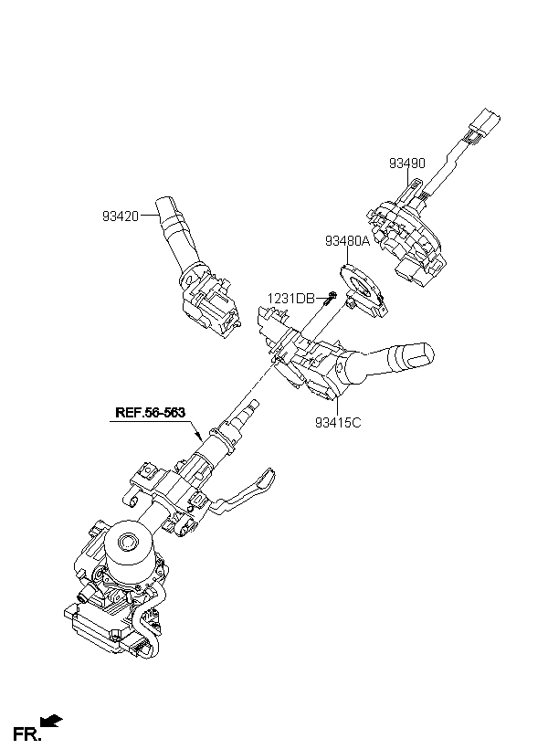 CONTACT ASSY-CLOCK SPRING, <span>934902P711, Main Group: ELECTRIC, Diagram: MULTIFUNCTION SWITCH, Location Of Picture: 93490