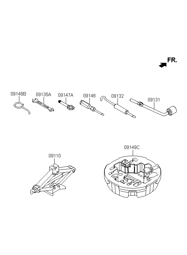 JACK ASSY, <span>091104R100, Main Group: ENGINE, Diagram: OVM TOOL, Location Of Picture: 09110
