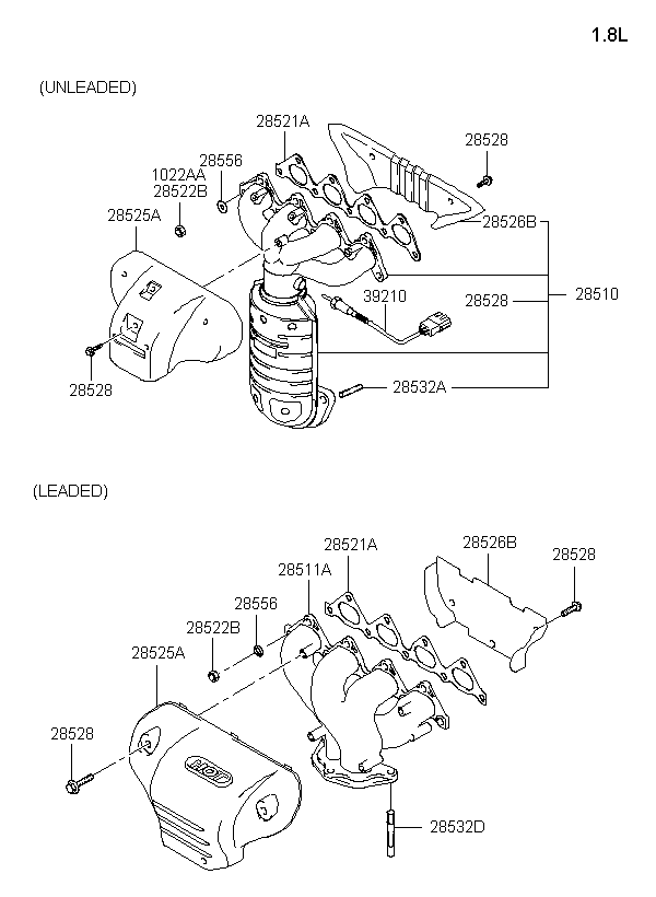 SENSOR ASSY-OXYGEN, <span>3921022610, Main Group: ENGINE, Diagram: EXHAUST MANIFOLD, Location Of Picture: 39210
