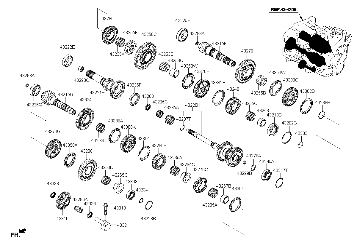 GEAR ASSY-REVERSE DRIVEN, <span>433342D000, Main Group: TRANSMISSION, Diagram: TRANSAXLE GEAR, Location Of Picture: 43334