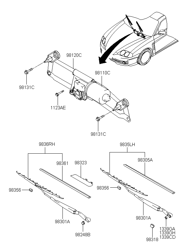 NUT-CAP WINDSHIELD WIPER, <span>9824821000, Main Group: ELECTRIC, Diagram: WINDSHIELD WIPER, Location Of Picture: 98248B