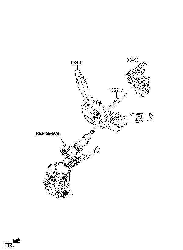 CONTACT ASSY-CLOCK SPRING, <span>93490D9310, Main Group: ELECTRIC, Diagram: MULTIFUNCTION SWITCH, Location Of Picture: 93490