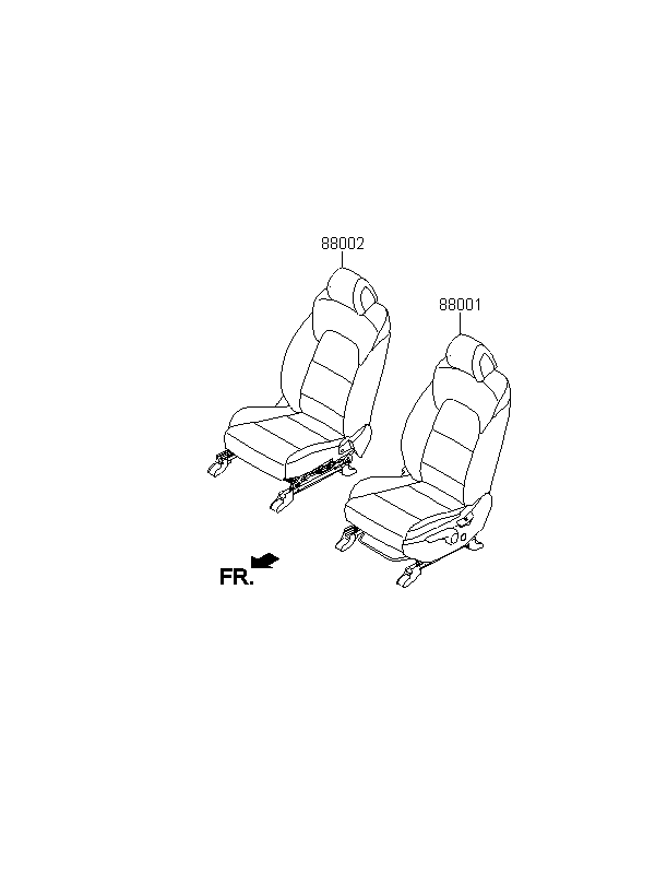 SEAT ASSY-FRONT,RH, <span>88002F8090TLX, Main Group: TRIM, Diagram: SEAT ASSY, Location Of Picture: 88002