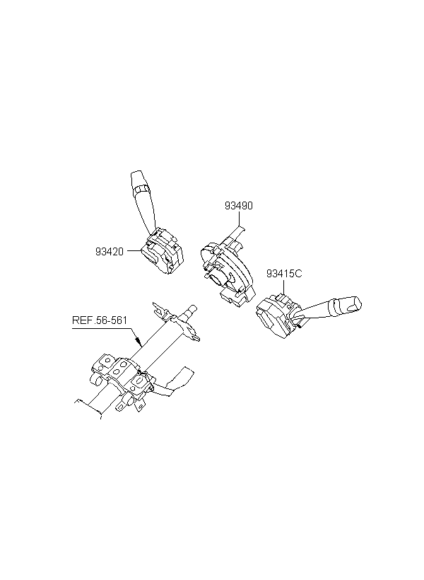 SWITCH ASSY-LIGHTING & T/SIG, <span>934102H1004X, Main Group: ELECTRIC, Diagram: MULTIFUNCTION SWITCH, Location Of Picture: 93415C