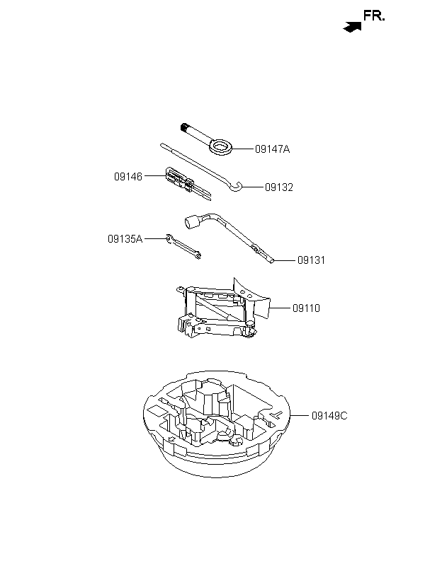 JACK ASSY, <span>091103X000, Main Group: ENGINE, Diagram: OVM TOOL, Location Of Picture: 09110