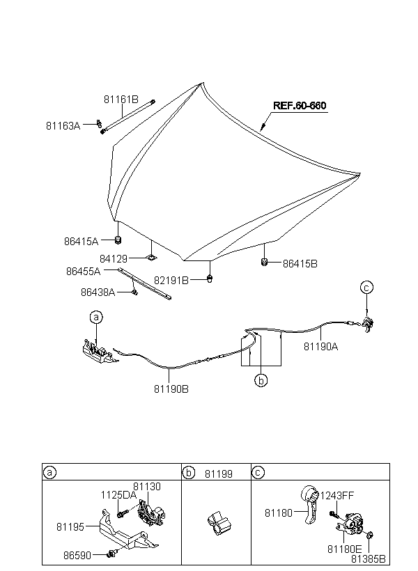STRIP ASSY FR-HOOD, <span>864562M000, Main Group: TRIM, Diagram: HOOD TRIM, Location Of Picture: 86455A