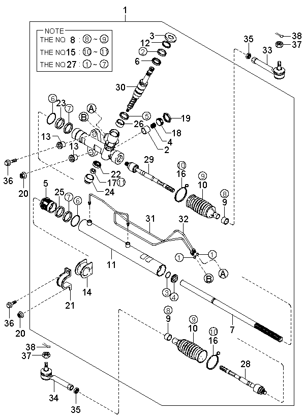 SEAL KIT-POWER STEERING GEAR, <span>0K55232180, Main Group: CHASSIS, Diagram: STEERING GEAR BOX, Location Of Picture: 27