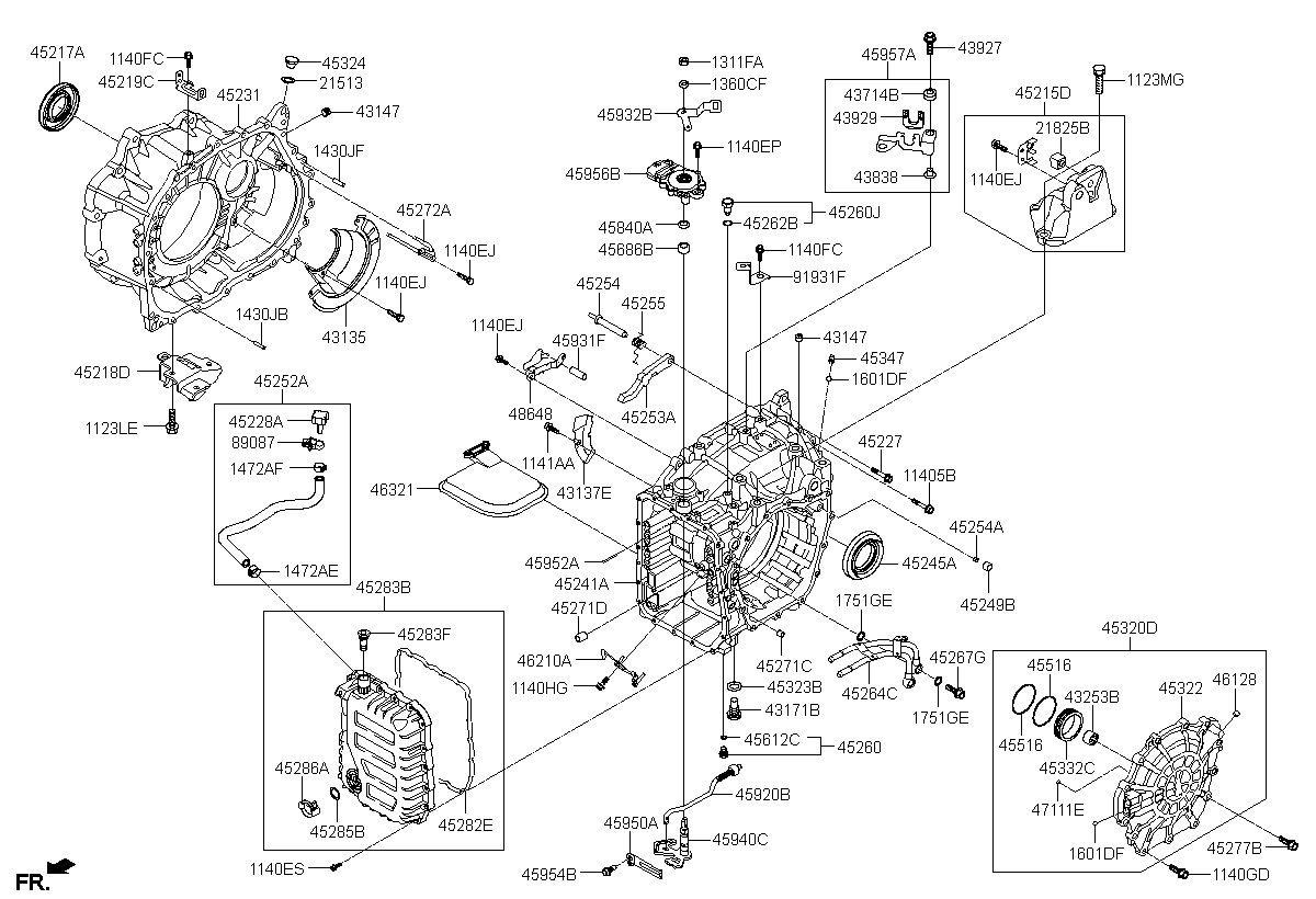 BRACKET ASSY-T/M SUPT, <span>452113BDG0, Main Group: TRANSMISSION, Diagram: AUTO TRANSMISSION CASE, Location Of Picture: 45215D