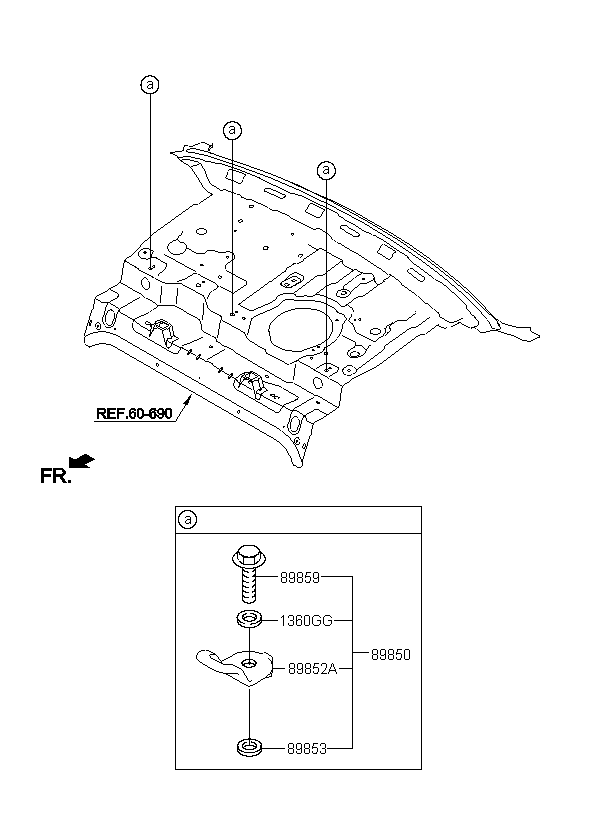 HOLDER ASSY-CHILD REST HOOK, <span>898502D000, Main Group: TRIM, Diagram: CHILD REST HOLDER, Location Of Picture: 89850