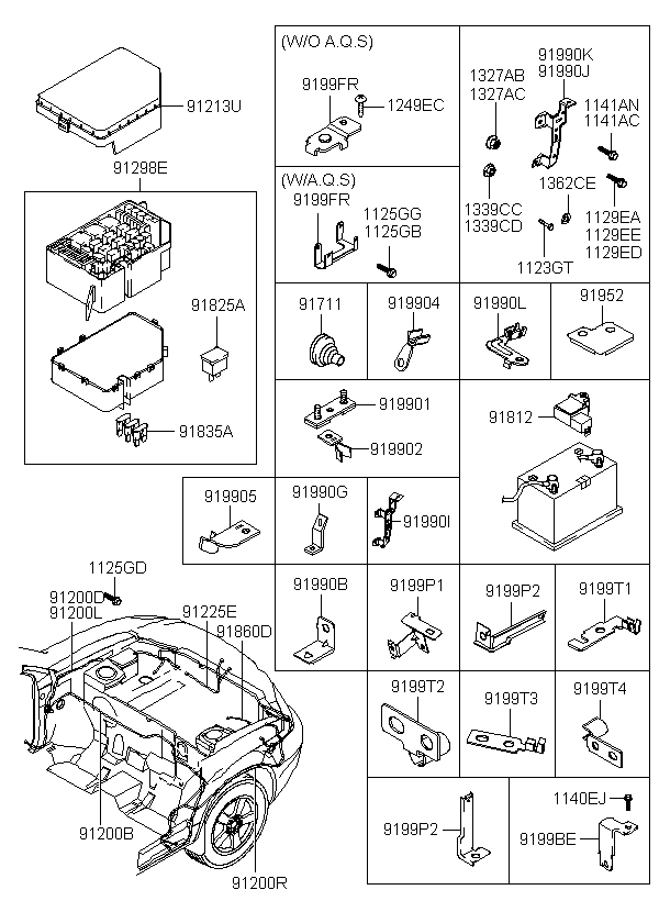 WIRING ASSY-ENGINE RH, <span>912012E200, Main Group: ELECTRIC, Diagram: FRONT WIRING, Location Of Picture: 91200R