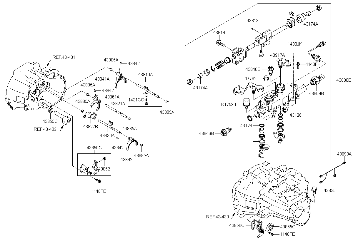 LUG-REVERSE SHIFT, <span>4382723201, Main Group: TRANSMISSION, Diagram: GEAR SHIFT CONTROL-MANUAL, Location Of Picture: 43827B