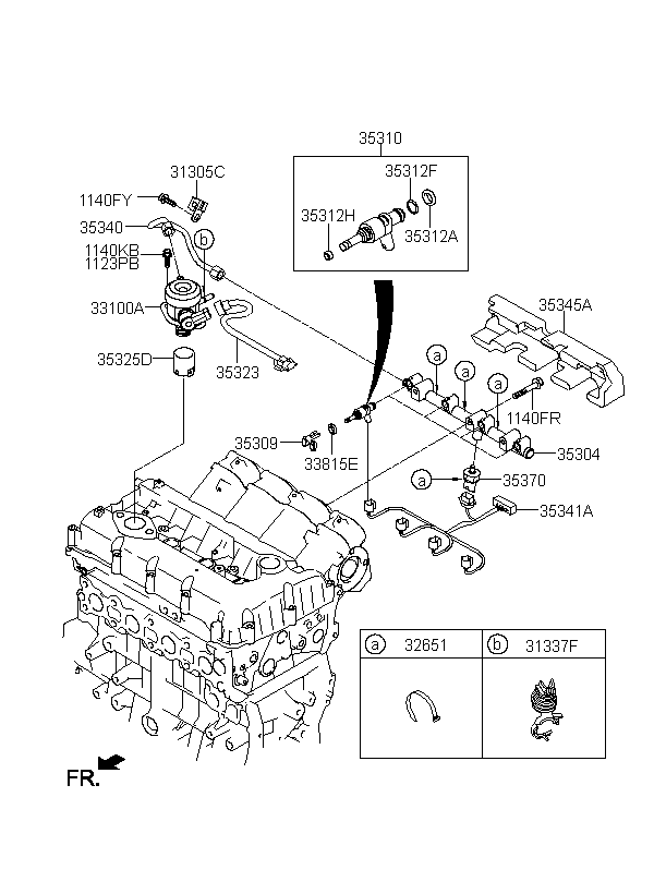 HARNESS-INJECTOR & HIGH PRESSURE SENSOR, <span>353412G110, Main Group: ENGINE, Diagram: THROTTLE BODY & INJECTOR, Location Of Picture: 35341A