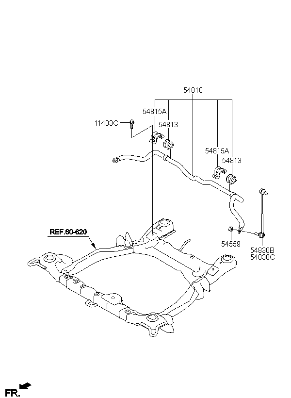 BAR ASSY-FR STABILIZER, <span>548102B200, Main Group: CHASSIS, Diagram: FRONT STABILIZER BAR, Location Of Picture: 54810