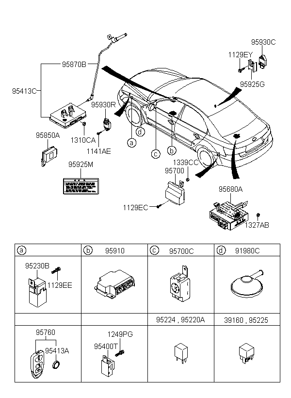 MODULE ASSY-AIR BAG CONTROL, <span>959103K400, Main Group: ELECTRIC, Diagram: RELAY & MODULE, Location Of Picture: 95910