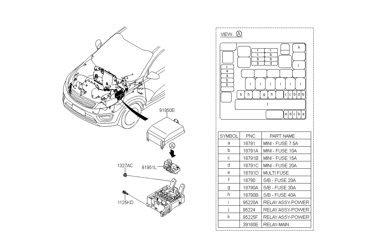 BOX ASSY-ENGINE MANAGEMENT SYSTEM, <span>919512S000, Main Group: ELECTRIC, Diagram: CONTROL WIRING, Location Of Picture: 91951L