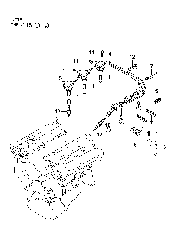 CABLE SET-SPARK PLUG, <span>2750139A70, Main Group: ENGINE, Diagram: SPARK PLUG & CABLE, Location Of Picture: 15