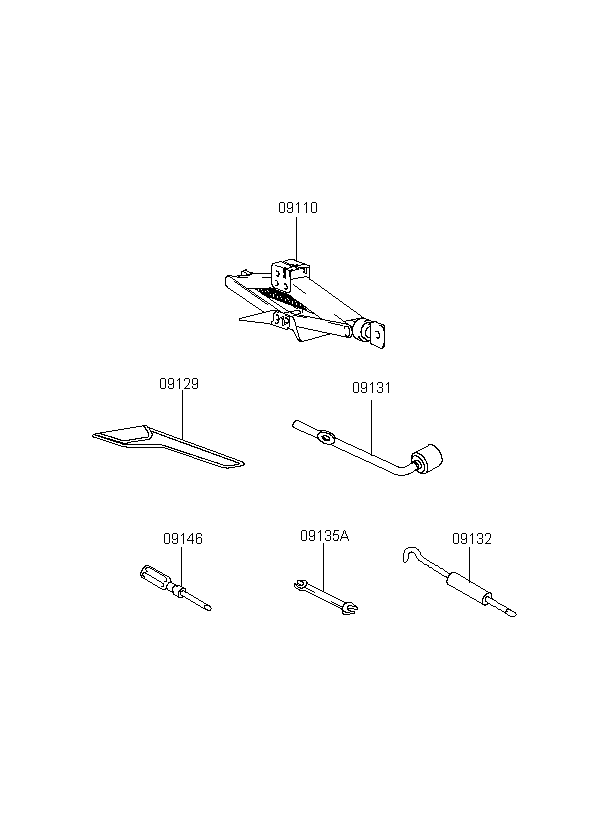 JACK ASSY, <span>0911008000, Main Group: ENGINE, Diagram: OVM TOOL, Location Of Picture: 09110