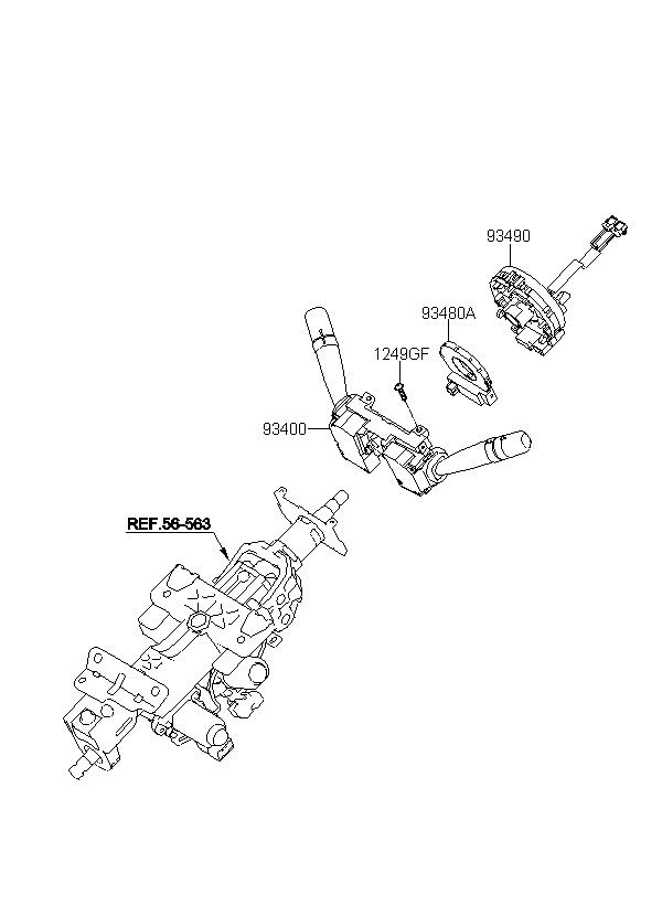 CONTACT ASSY-CLOCK SPRING, <span>934903N000, Main Group: ELECTRIC, Diagram: MULTIFUNCTION SWITCH, Location Of Picture: 93490