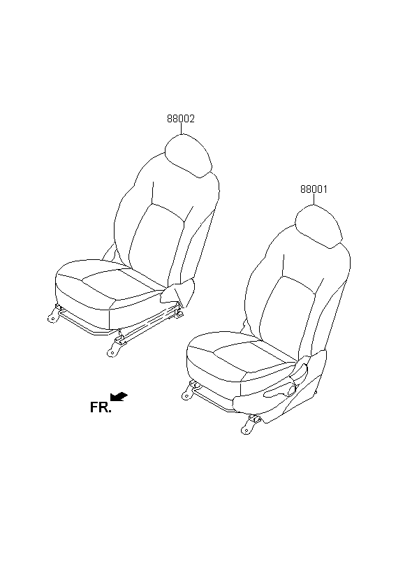 SEAT ASSY-FRONT,RH, <span>880024T030EBR, Main Group: TRIM, Diagram: SEAT ASSY, Location Of Picture: 88002