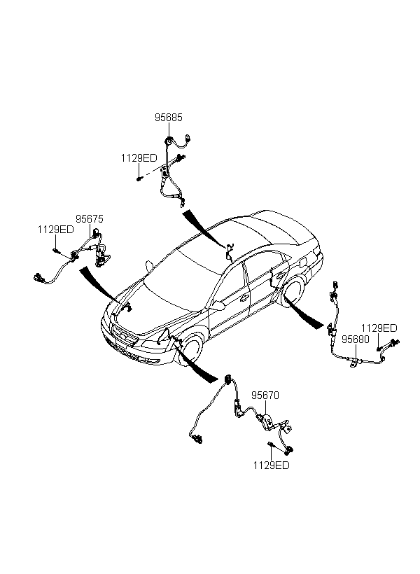 SENSOR-ABS RR WHEEL ,RH, <span>599303K000, Main Group: ELECTRIC, Diagram: ABS SENSOR, Location Of Picture: 95685