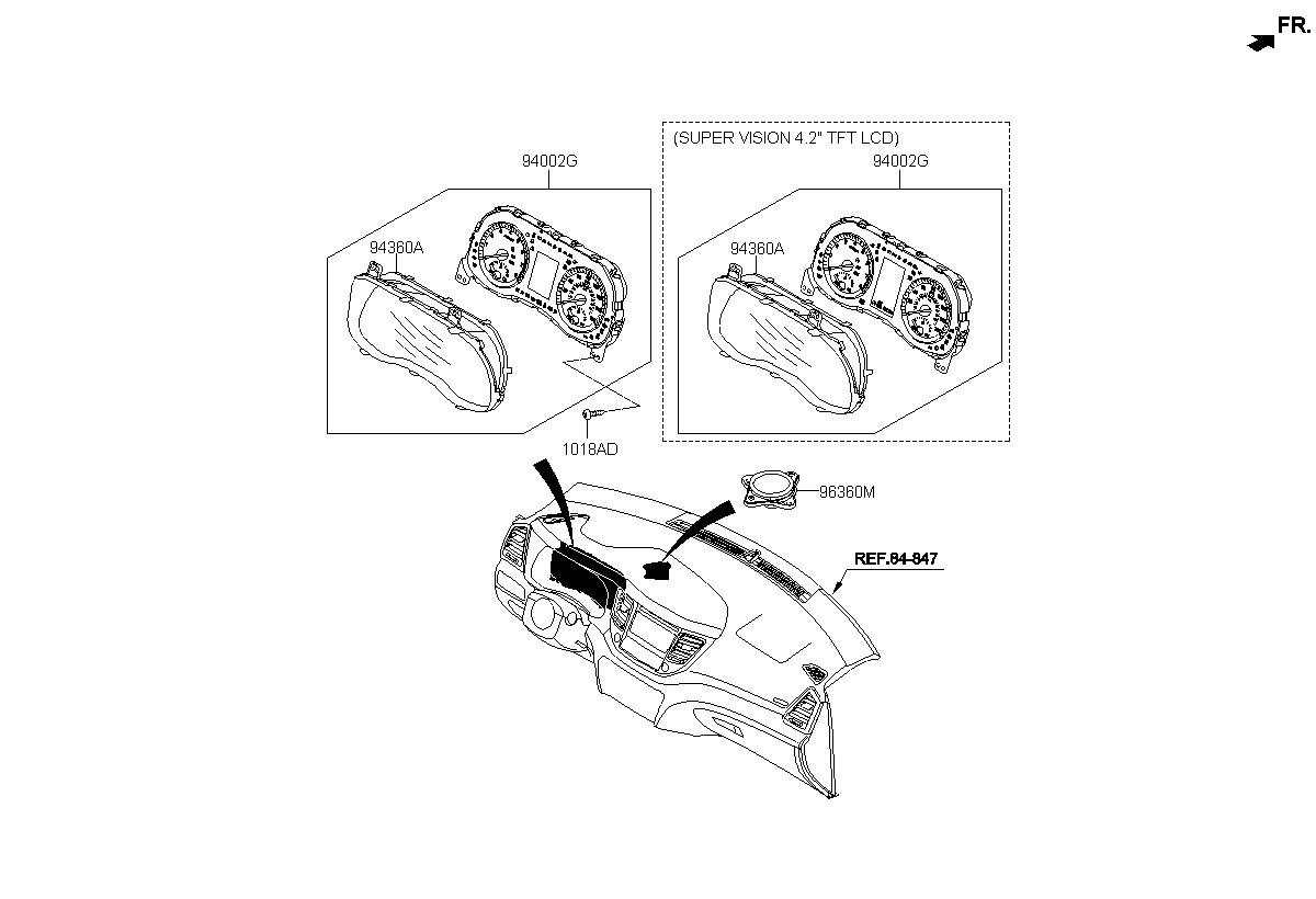 SPEAKER ASSY-CLUSTER, <span>96390D3500, Main Group: ELECTRIC, Diagram: INSTRUMENT CLUSTER, Location Of Picture: 96360M