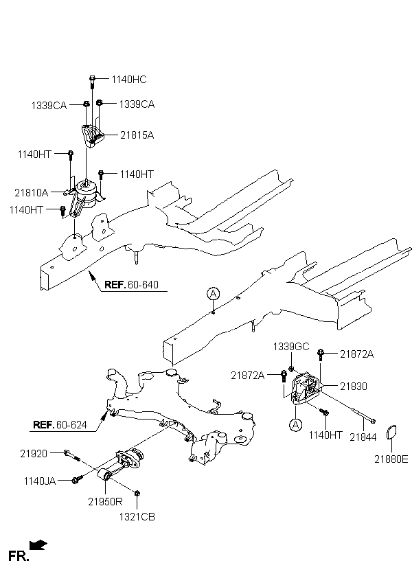 BRACKET-ENGINE MTG SUPPORT, <span>21825C1100, Main Group: ENGINE, Diagram: ENGINE & TRANSAXLE MOUNTING, Location Of Picture: 21815A