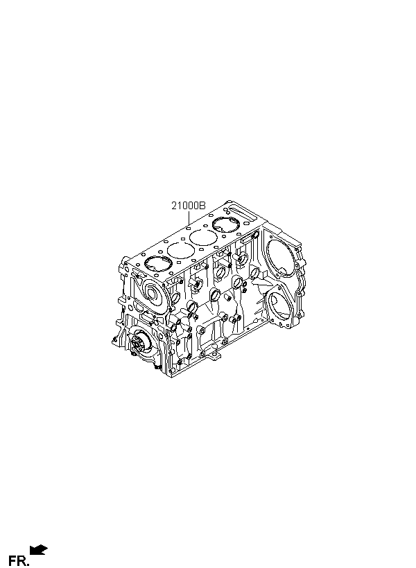 BLOCK TOTAL ASSY-CYLINDER, <span>2100048000, Main Group: ENGINE, Diagram: SUB ENGINE ASSY, Location Of Picture: 21000B