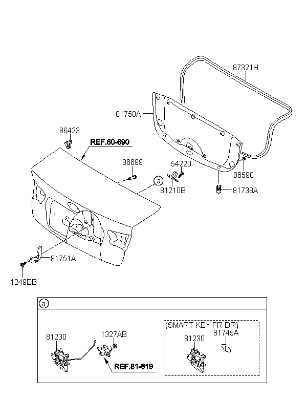 LATCH ASSY-TRUNK LID, <span>812301M000, Main Group: TRIM, Diagram: TRUNK LID TRIM, Location Of Picture: 81230