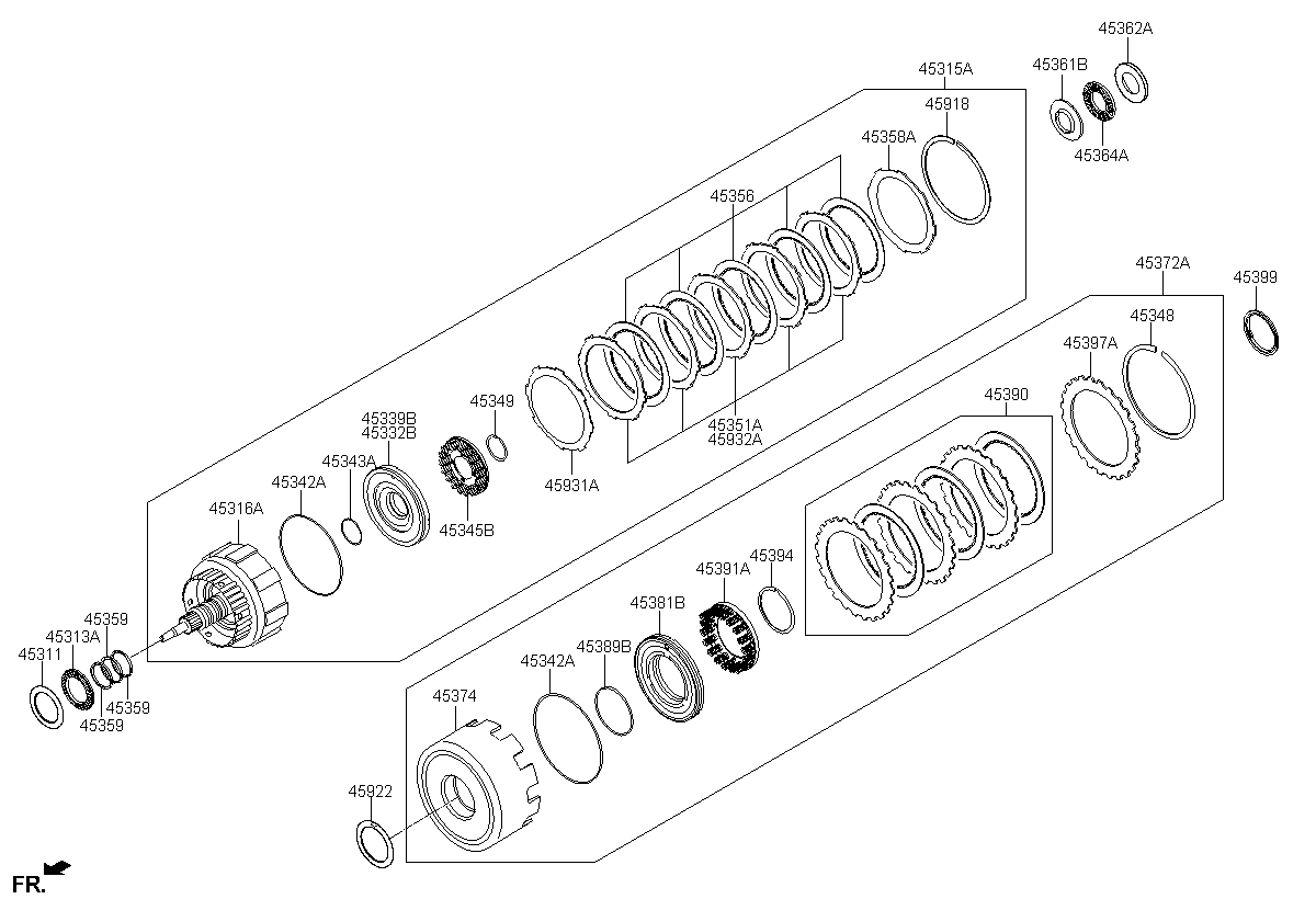 DISK SET-CLUTCH, <span>453904A060, Main Group: TRANSMISSION, Diagram: TRANSAXLE ASSY-AUTO, Location Of Picture: 45390