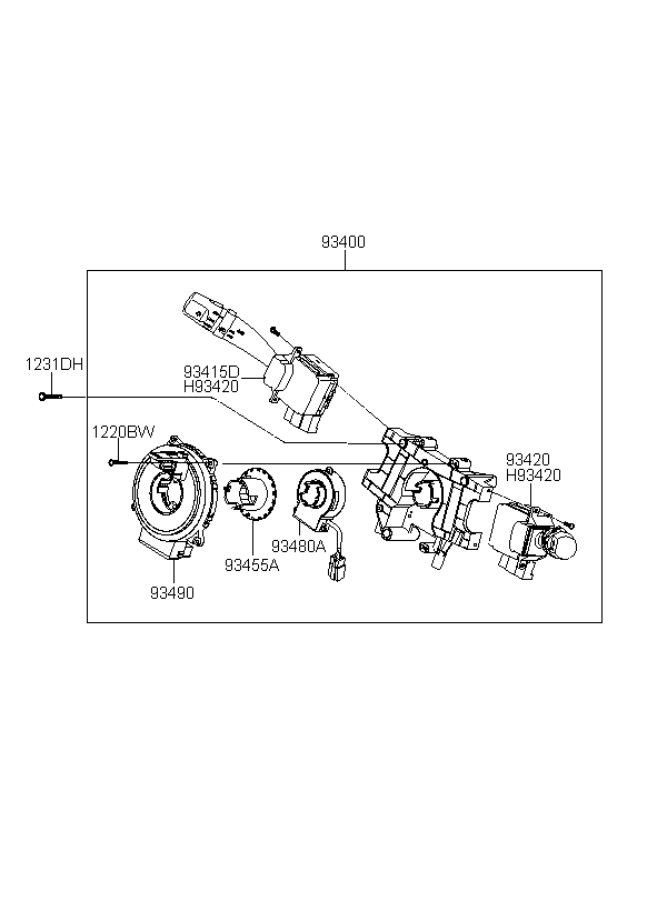 SENSOR-ANGULAR VELOCITY, <span>934802E000, Main Group: ELECTRIC, Diagram: MULTIFUNCTION SWITCH, Location Of Picture: 93480A