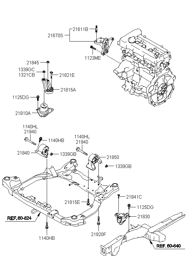 BRACKET ASSY-ROLL STOPPER,RR, <span>219301M100, Main Group: ENGINE, Diagram: ENGINE & TRANSAXLE MOUNTING, Location Of Picture: 21850