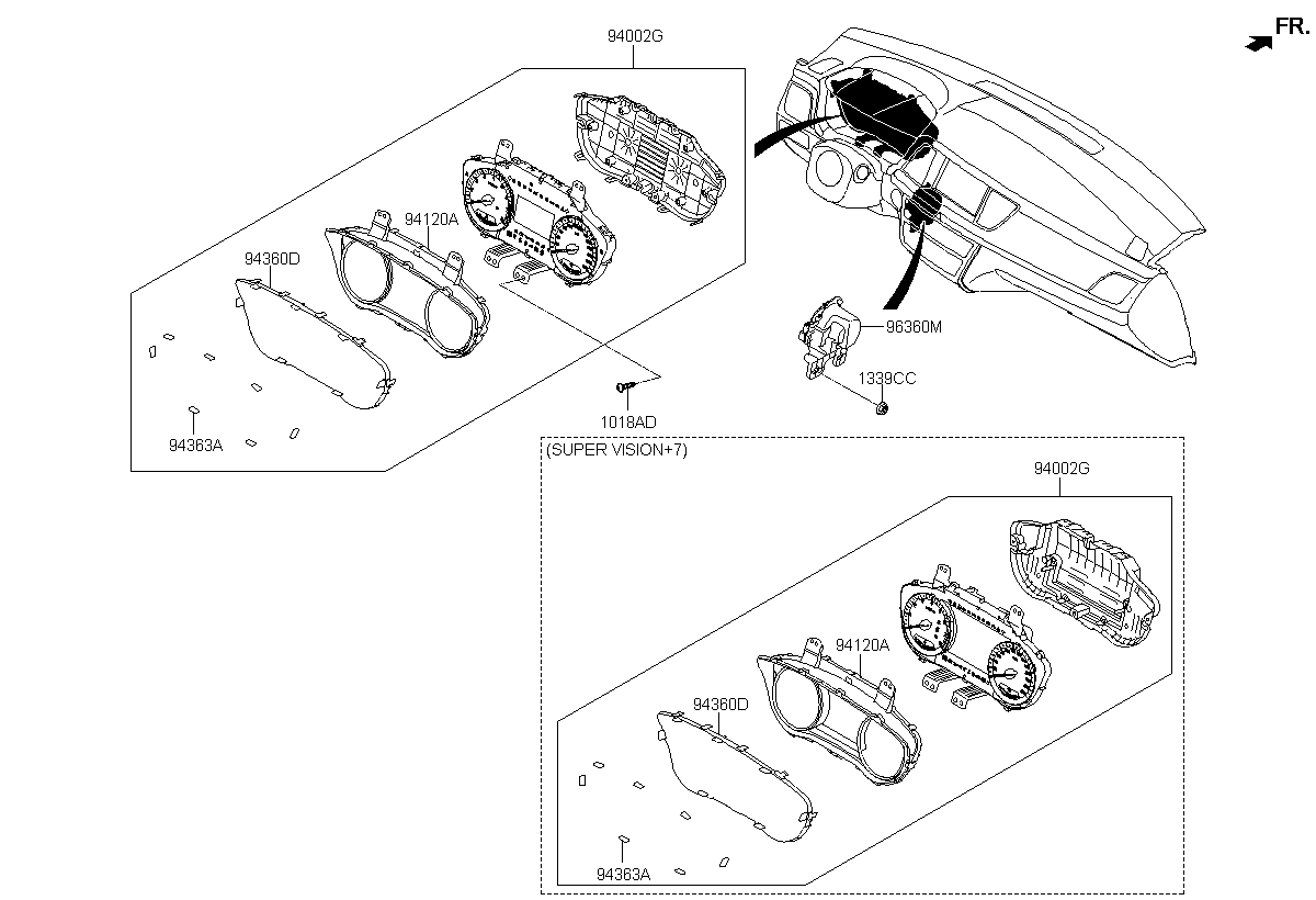 SPEAKER ASSY-CLUSTER, <span>96390B1000, Main Group: ELECTRIC, Diagram: INSTRUMENT CLUSTER, Location Of Picture: 96360M