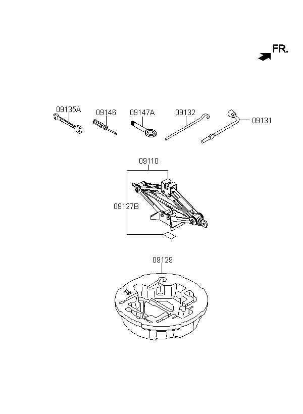 JACK ASSY, <span>091104U100, Main Group: ENGINE, Diagram: OVM TOOL, Location Of Picture: 09110