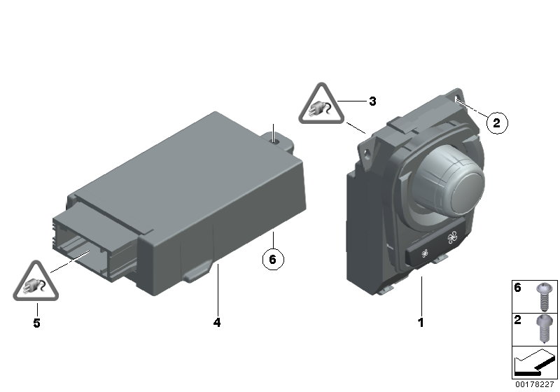控制單元 空調器 后座區, <span>61319195425, Main Group: 一般車(chē)輛電氣系統, Diagram: 冷暖空調操縱裝置 后座區, Location Of Picture: 04